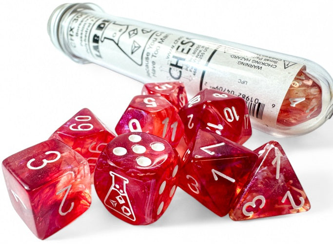 Chessex Poly Borealis Passion / White Luminary (Lab Release)