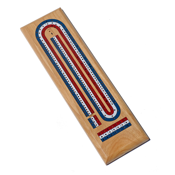 Crib Board 3-Track Coloured Wood with Metal Pegs WE30-1113