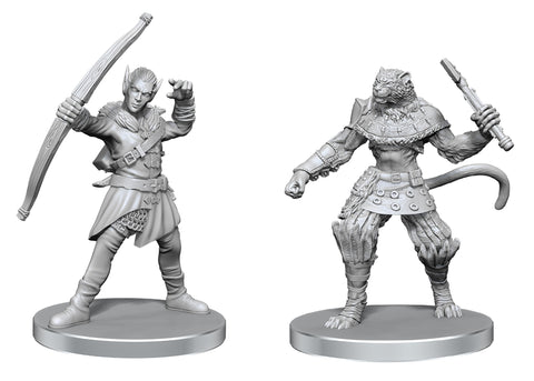 Wizkids Minis Pathfinder 97582 Elf Hunter & Catfolk Bandit