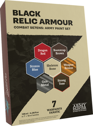 Army Painter Warpaints Fanatic Combat Se7ens: Black Relic Armour Paint Set
