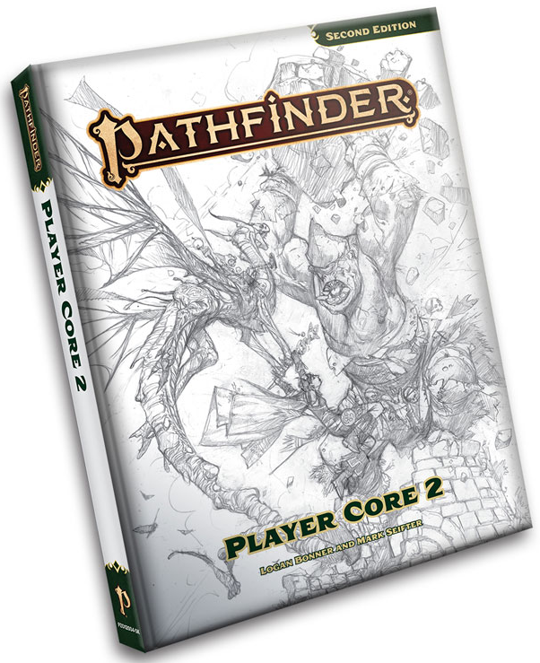 Pathfinder 2E Remaster Player Core 2 Rulebook Sketch Cover