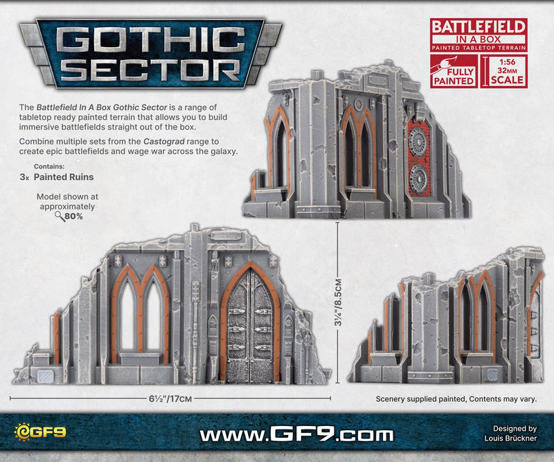 Battlefield in a Box Gothic Sector Castograd Hab Block Small Ruins