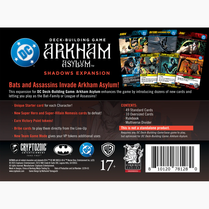 Dc Deck Building Game Arkham Asylum Shadows Expansion
