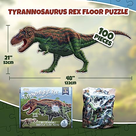 Puzzle Kids Dinosaur 100 Piece T-Rex Floor Puzzle