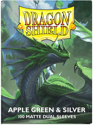 Dragon Shield Sleeves: Matte Dual Apple Green And Silver