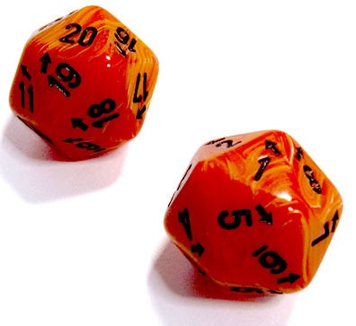 Chessex Vortex Count Up & Down D20 Orange/Black