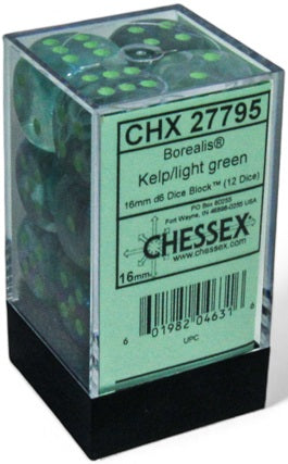 Chessex 12d6 Borealis Kelp/Light Green Luminary