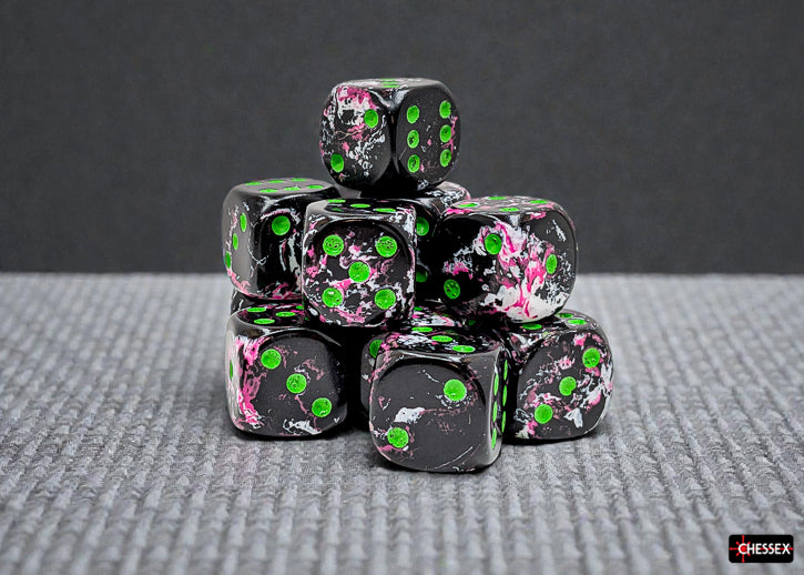 Chessex 12d6 Brush Paintball/Green
