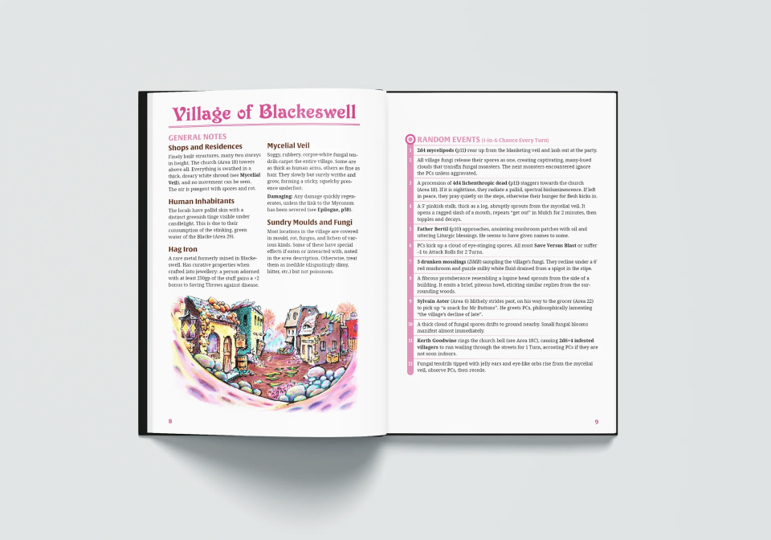 RPG Dolmenwood - Official Adventure Scenario: The Fungus That Came To Blackeswell