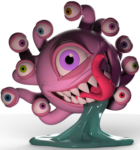Kidrobot Resin D&D Beholder 7" Glow In The Dark