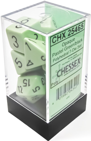 Chessex Poly Pastel Green/Black