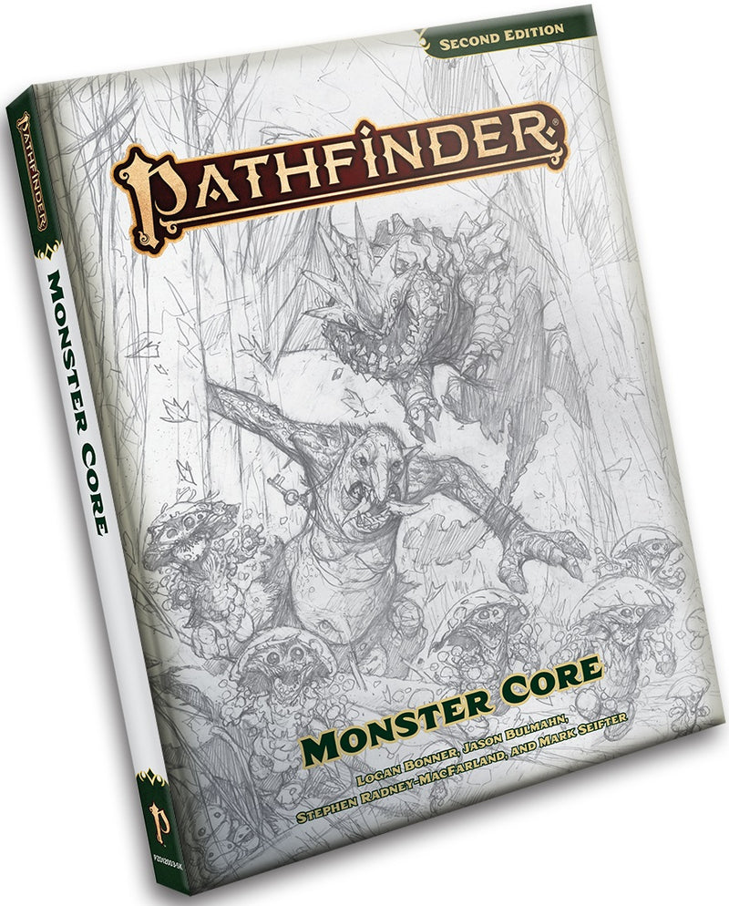 Pathfinder 2E Remaster Monster Core Rulebook Sketch Cover