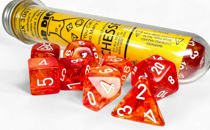 Chessex Poly Nebula Molten / White (Lab Release)