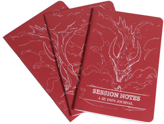 Dungeon Notes DM Journals 3 Pack Red