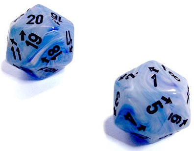 Chessex Vortex Count Up & Down D20 Ice Blue/Black