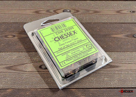Chessex  10d10 Brush Deep Forest/Gold