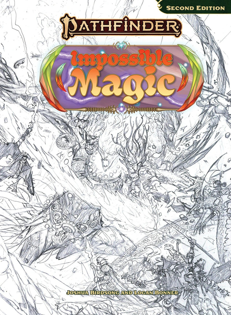 Pathfinder 2E Remaster Impossible Magic HC Scetch Cover