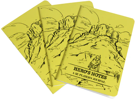 Dungeon Notes Hero's journals 3 Pack Yellow