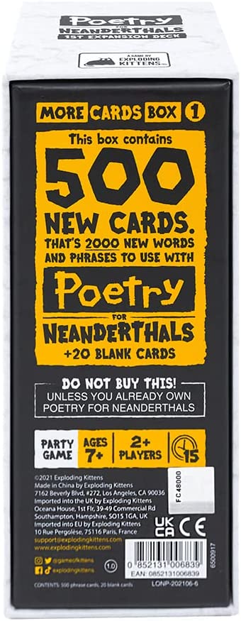 Pg Poetry For Neanderthals: More Cards Box