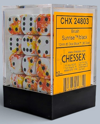 Chessex 36d6 Brush Sunrise/Black