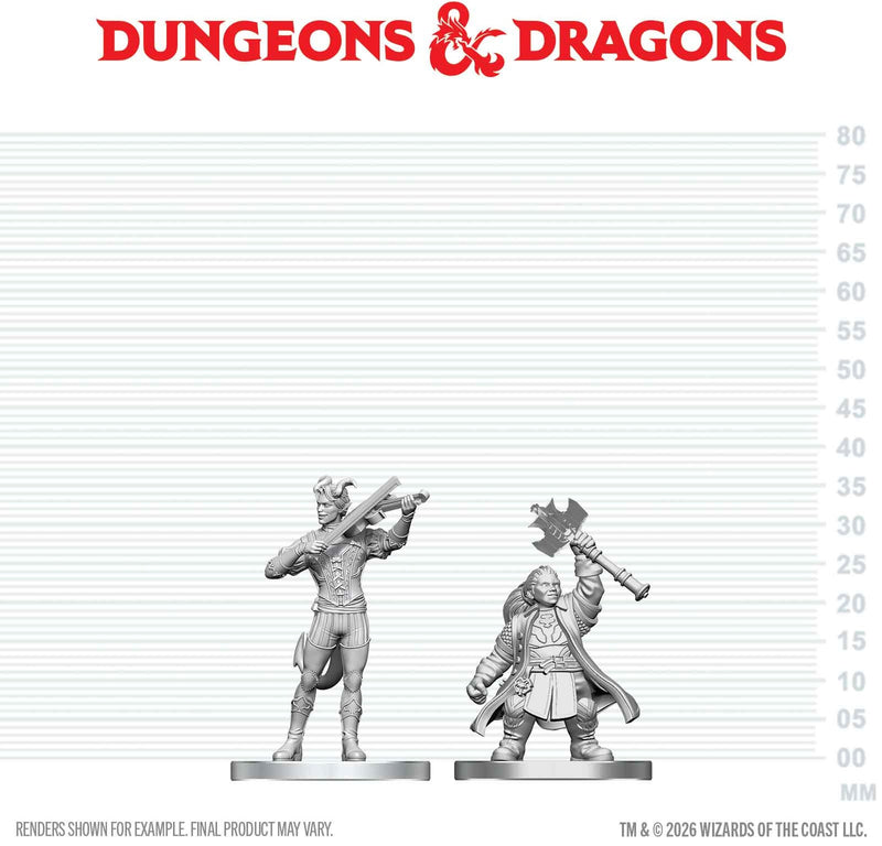 Wizkids Minis D&D 90885 Tiefling Bard & Dwarf Cleric