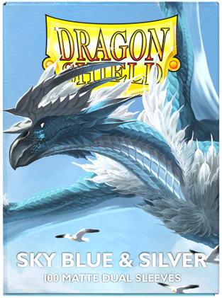 Dragon Shield Sleeves: Matte Dual  Sky Blue And Silver