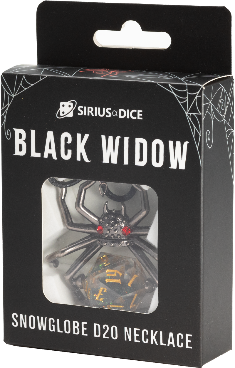 Sirius Dice Black Widow D20 Necklace