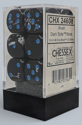 Chessex 12d6 Brush Dark Side/Blue