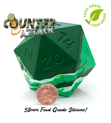 Random Encounter Jumbo D20 Dice Counter Attack Silicone D20
