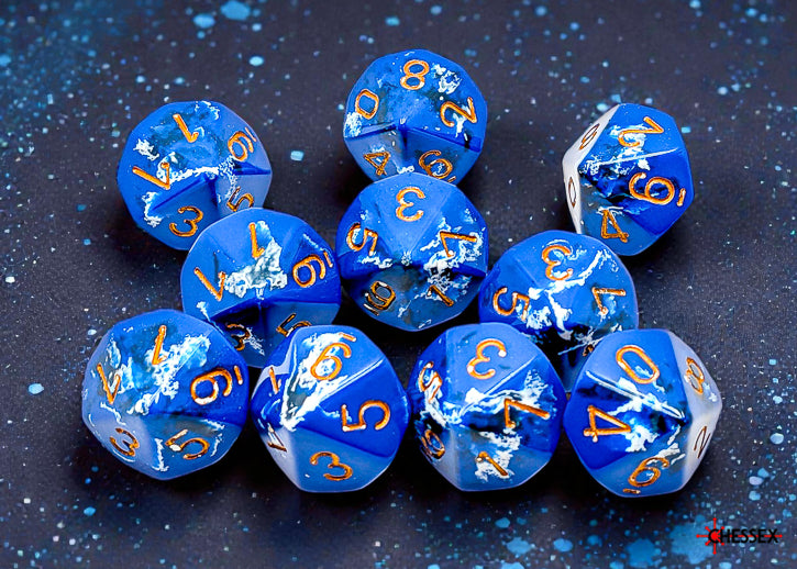 Chessex  10d10 Brush Wavebreak/Gold