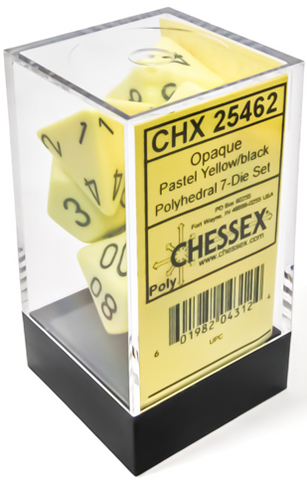 Chessex Poly Pastel Yellow/Black