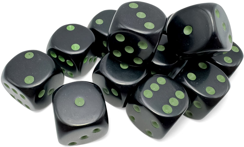 Chessex 12d6 Opaque Black/Green