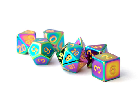 Fanroll Dice Torched Rainbow 16mm Metal Set