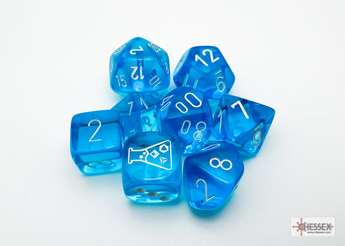 Chessex Poly Translucent Tropical Blue/White (Lab Release)