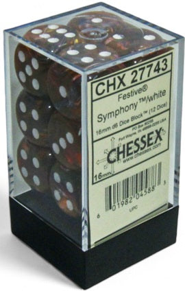 Chessex 12d6 Festive Symphony/White