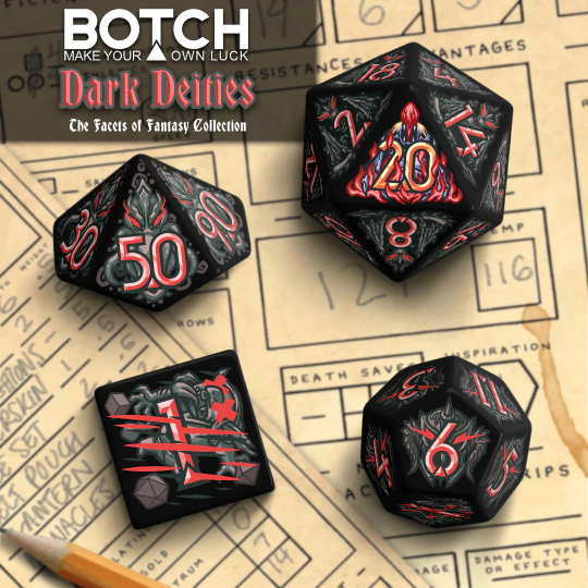 Botch Dice 7-Die RPG Set - Dark Deities
