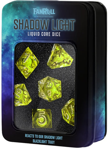 Fanroll Dice Elixir Shadow Light UV Liquid Core Dice Set