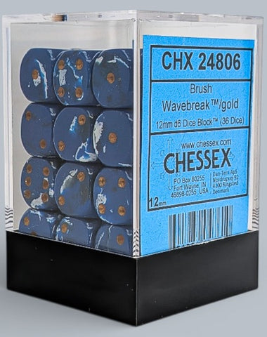 Chessex 36d6 Brush Wavebreak/Gold