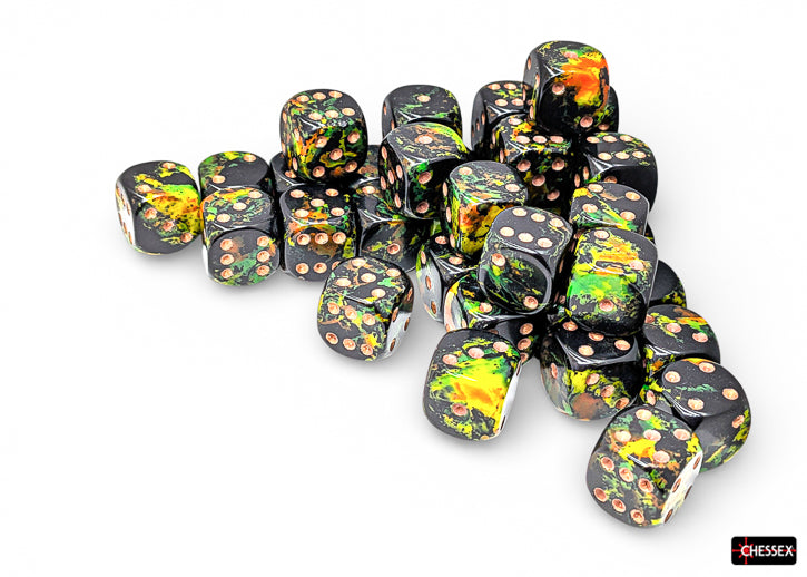 Chessex 36d6 Brush Deep Forest/Gold