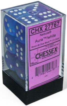 Chessex 12d6 Nebula Aura/White Luminary