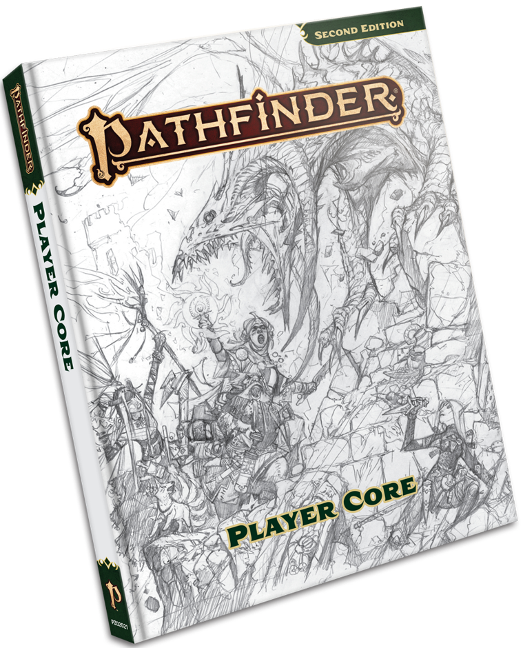 Pathfinder 2E Remaster Player Core Rulebook Sketch Cover