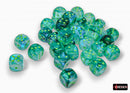 Chessex  36d6 Borealis Kelp / Light Green Luminary