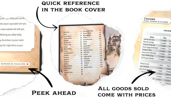 RPG Worlds At A Glance Worlds At A Glance Towns And Villages Book