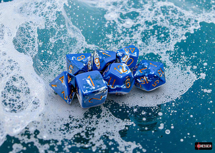 Chessex Poly Brush Wavebreak/Gold