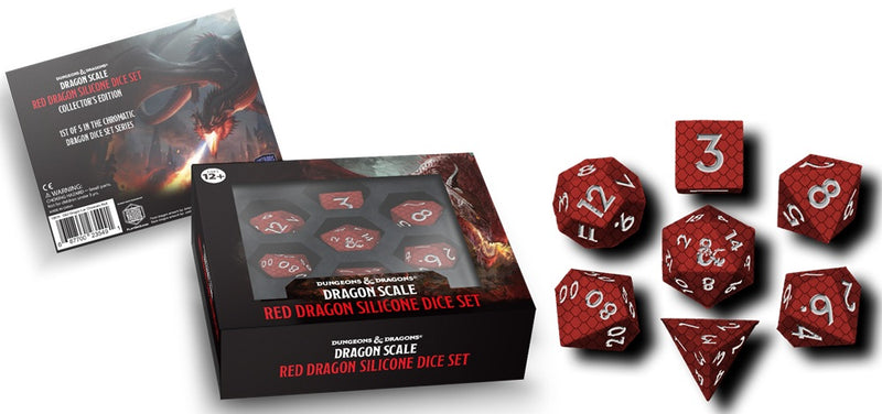 Fanroll Dice Dragon Scale Red Silicone 7 Dice Set