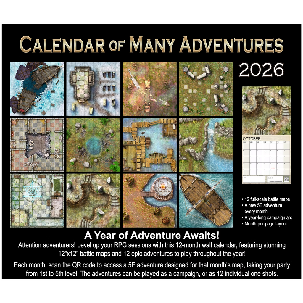 Rpg Developer Calender RPG Loke Calendar of Many Adventures 2026