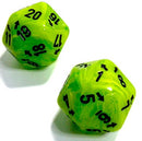 Chessex Vortex Count Up & Down D20 Bright Green/Black