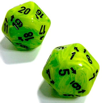 Chessex Vortex Count Up & Down D20 Bright Green/Black