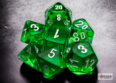 Chessex Poly Mini Translucent Green/White