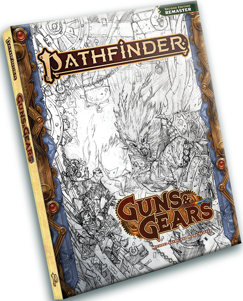 Pathfinder 2E Guns and Gears Remastered Sketch Cover